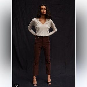 Thakoon high rise corduroy pant chocolate brown